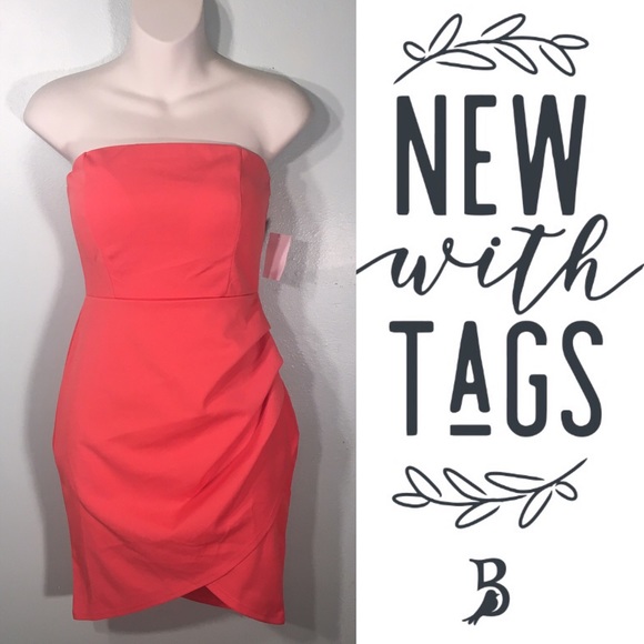 Pink Strapless Cute Body Con Dress Small - Picture 1 of 8